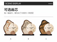 Vintage Style Creative Wall Clock with Wooden Dial for Living Room