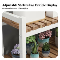 Space-Saving Tiered Planter Stand Strong Load-Bearing Multi-Tier Slatted Rack Stable Construction Plant Holder Large Capacity for Home Decorators, Homeowners, Apartment Dwellers, Balcony, Living Room, Windowsill, Bedroom
