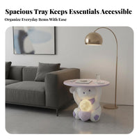 Cute Cartoon Design Bunny Character Stand Multi-Functional Bunny-Shaped Lamp Stable Base Side Table Tap-Control for Young Adults, College Students, Wildlife Lovers, Living Room, Bedroom, Nursery