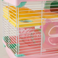 Double Layer Hamster Cage for Dwarf Hamsters, Portable Wire Multi-Level Habitat, Two-Tier Beginner Small Animal Cage Suitable for Your Animals