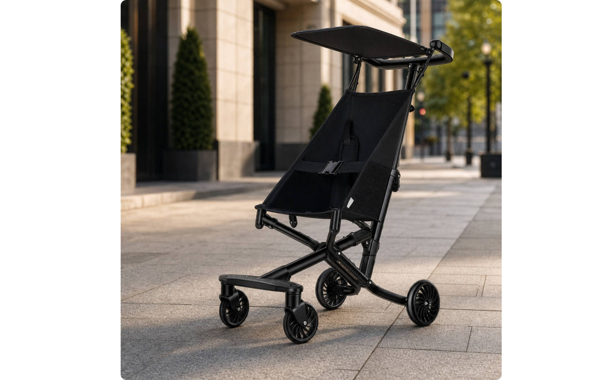 Pushchair with Canopy Foldable Pushchair with Swivel Wheels One-Hand Fold Lightweight Pushchair for Young Child, Travel, Airplane