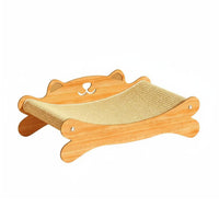 Solid Wood Frame Cat Scratcher Lounge Wear-Resistant Wooden Cat Sofa Bed Non-Shedding Natural Materials for Kittens