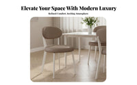 Light Luxury Design Upholstered Oval-Back Stool Soft Padded Backrest Dining Chair Modern Minimalist Design Home Seating Designer Inspired for Homeowners, Interior Designers, Restaurant Owners, Kitchen, Living Room, Bedroom, Reading Nook