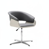 Adjustable Height Upholstered Pedestal Chair Modern design Seating Furniture 360-Degree rotate Minimalist Aesthetic for Receptionists, Office Workers, Reception Area, Living Room, Vanity, Bedroom