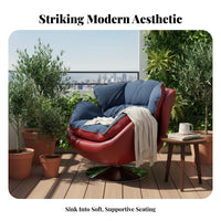 Italian ofsign Upholstered rotating Armchair Winter & Summer Use Round rotating Armchair Interchangeable slipcovers Lounge Chair Moofrn aesthetic for Reaofrs, Homeowners, Parents, Living Room, Balcony, Home Office, perusing corner