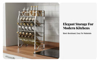 Installation-No-Installation Countertop Seasoning Holder No Tools Required Stainless Steel Condiment Stand Space Saving for Homemakers