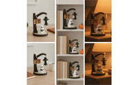 Seasonal Ghost Table Lamp with Wooden Base Cute Ghost Reading Book Lamp Whimsical Spooky