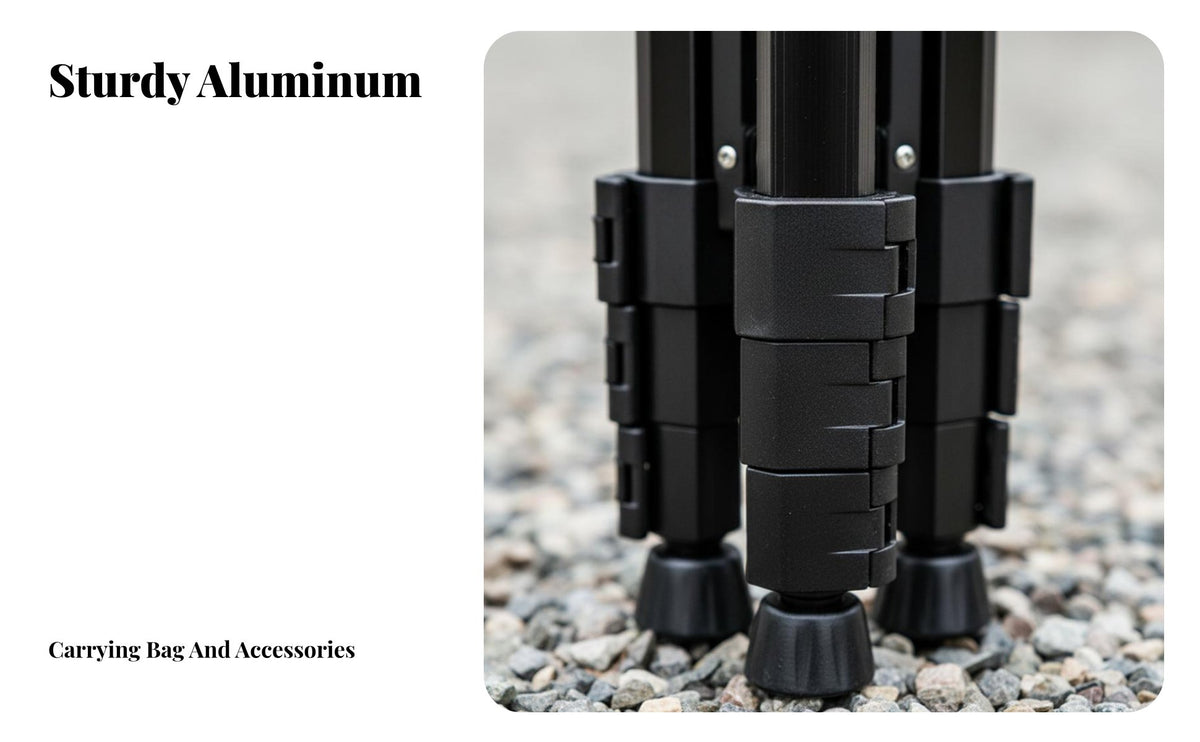 Adjustable Height Camera Tripod Stable Aluminum Alloy Tripod Universal Compatibility Phone Live Broadcast Stand 360° Rotation for Content Creators, Photographers, Outdoor, Vlogging, Recording Recording, Studio