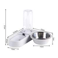 Spill-Proof 2-in-1 Pet Feeder Waterer Large Capacity Weight-Activated Feeder and Waterer Set Easy to Clean Anti-Tip Pet Food Water Set Detachable Design for Rabbits, Guinea Pigs, Chinchillas, Enclosure