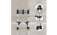 Foldable Self-Supporting Ladder Telescoping Ladder Aluminum Telescopic Ladder Portable Space-Saving for Homeowners, DIYers, Garage