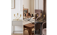 Three-Arm Candlestick Holder Versatile 3-Arm Candelabra Candlestick Holder with Three Cups Modern Metal Candelabra Minimalist