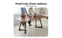 sturdy Wood Construction Rectangular Dining Table with Six Chairs Walnut Color Household Furniture Modern design and design Minimalist Design for Families, homeowners, Adults, Office, Kitchen, morning dining area, Restaurant