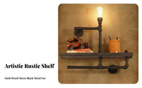 Rustic Look utilitarian Pipe Shelf Retro Aesthetic utilitarian Pipe Shelving Unit Creative Display shelving unit Multifunctional for Plant Lovers, Homeowners, Apartment Dwellers, Living Room, Bedroom, Office, Small Spaces