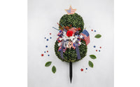 Red White Blue Patriotic Topiary Festive Stake-Mounted Garden Topiary Decorative Accents Patriotic Yard Decoration Low Maintenance for Porch