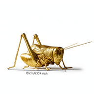 Gold Grasshopper Figurine Resin Grasshopper Ornament Tabletop Figure Slender Legs Long Antennae for Living Room