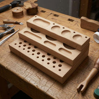 Fly Tying Tool Rack Slotted Fly Tying Organizer Wooden Wood Storage Rack