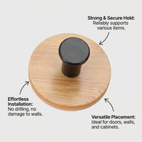 Wooden Coat Hooks Entryway, Wooden Hooks for Bedroom, Wooden Hooks for Hallway, Wooden Hooks for Kitchen, Wooden Hooks Easy Install