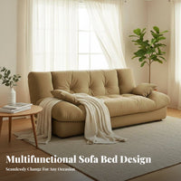 French Cream aesthetic Fold-foldable Three-Seater Sofa Bed Space-Saving transfor the homeable Couch two-in-a singleUse Living Room Furniture Foldable Design for Apartment Dwellers, Students, homeowners, Small areas, Office