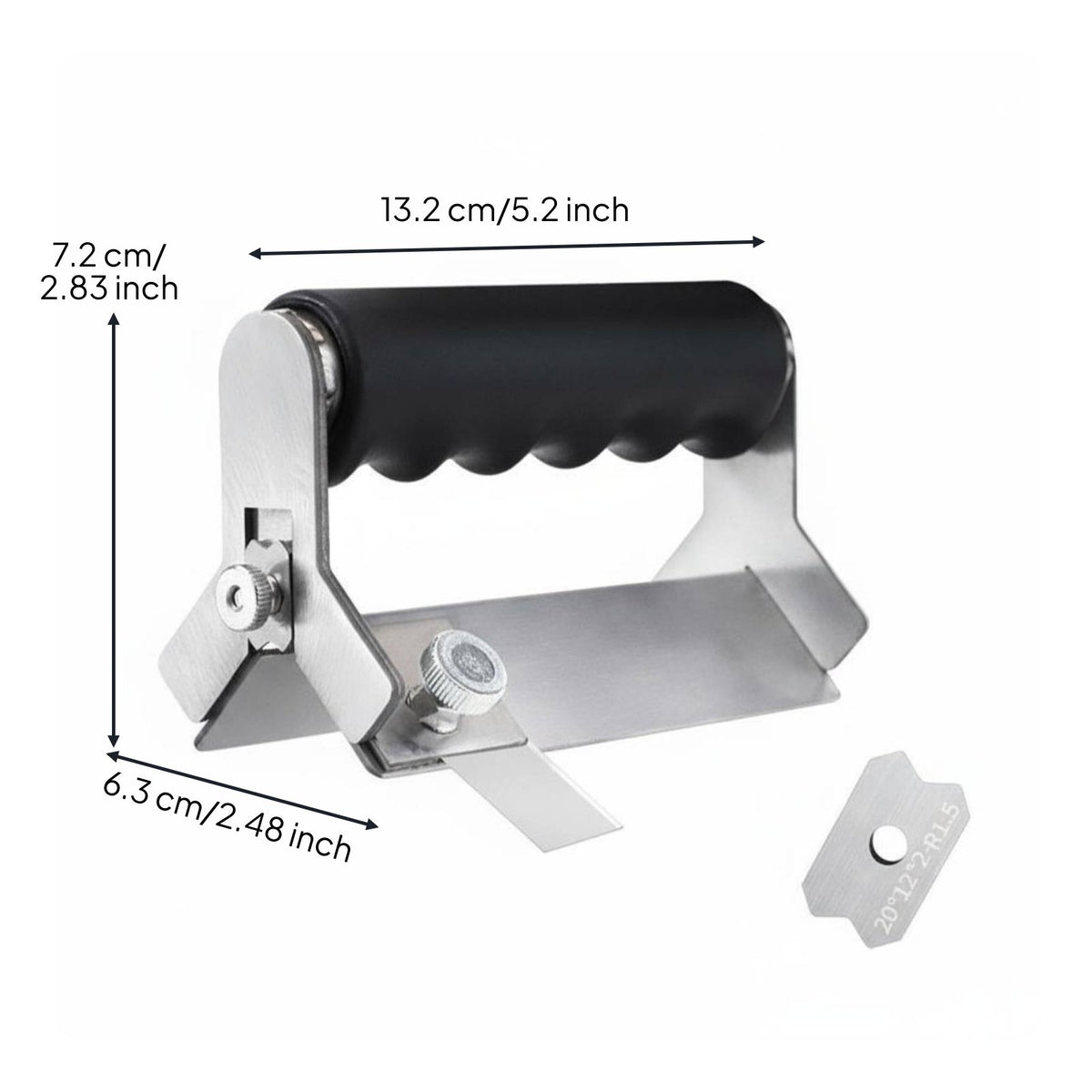 2-in-1 Function Border Banding Trimmer Stainless Steel Body Double-Use Border Trimmer Replaceable Blade Woodworking Chamfering Tool Compact Design for Woodworkers, Carpenters