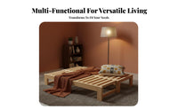 Extendable Wooden Sofa Bed Space-Saving Design Solid Wood Pull out Bed Easily Converts Extendable Daybed with Storage for Small Areas, Apartment