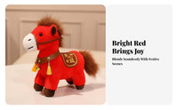 Chinese New Year Horse Stuffed Toy Soft and Cuddly Chinese New Year Horse Stuffed Toy Blessing Souvenir for Family, Collectors, Spring Festival