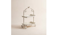 Two-Tier Tray Stand Distressed Tiered Tray Stand Rustic for Decorators, , Entryway