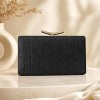 Woven Clutch Bag Compact Woven Clutch Minimalist Handbag for Bridesmaids, Evening Parties, Formal Dinners