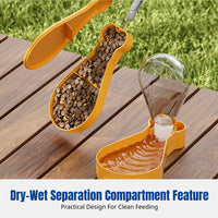 Pet Water Bottle & Feeder, Double-Layer Portable Travel Container, Outdoor Two-in-One Food Solution