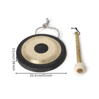 Gong with Mallet Resounding Brass Gong Traditional Percussion for Sound Effects, Temple Fairs
