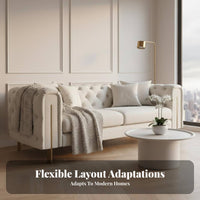 Button-Tufted Straight Sofa Small Space suitable for Button-Tufted Settee Luxury Inspired Design Couch for two people, Adults, Living Room, Bedroom, Entryway