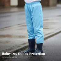 children's Rain Trousers Mud Resistant Kids Waterproof Overpants Wear-Resistant Young Child Water-Resistant Pants for Young Children, Boys, Rainy Days
