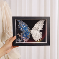 Butterfly Motif Frame, Box Frame, 8x10, Black Box Frame, 3D Butterfly Frame, MDF, 3D Photo Frame, Tabletop Use