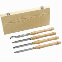 4-Piece Woodturning Set Hook-Shaped Cutting tool Wood Lathe Turning Tools Carving Tool Set for DIY Woodworkers