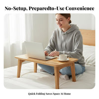 No Assembly Required Foldable Bed Table Installation-without Foldable Bed Tray Multi-Functional Lap Desk Spacious Surface for Students, Telecommuting Workers, Dormitory, Dorm Room, Home Office, Bay Window