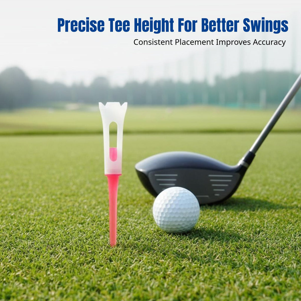 Golf Tee, 83mm Plastic Four-Prong Stable Holder, Low Drag, Durable, Assorted Colors, Boxed