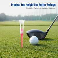 Golf Tee, 83mm Plastic Four-Prong Stable Holder, Low Drag, Durable, Assorted Colors, Boxed