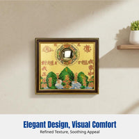 Round Convex Bagua Mirror Hanging, Shanhai Town Decor, Hand-Painted Metal Art, Indoor Outdoor Accent