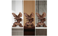 Sculpture with Plaque Wood Tone Ornament Tabletop Animal Figurine for Collectors