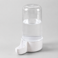 Automatic Chicken Feeder and Waterer Set, Chicken Waterer and Chicken Feeder for Button Quail, Transparent Clear with White Base