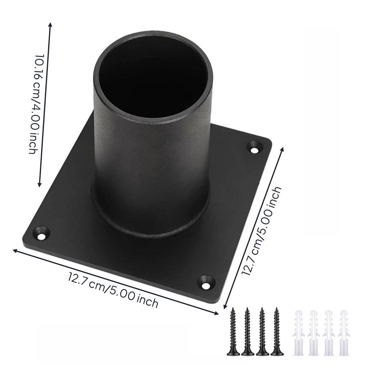Outdoor Post-Mounted Fixture Base Adapter Rust-Resistant Pier Mounting Base with Mounting Hardware Bolt-down