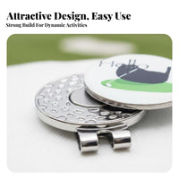 Zinc Alloy Golf Hat Clip Marker Strong Magnetic Pieceic Piece Ic Fastener Attractive Golf Ball Marker Creative Pattern for Golfers, Adults