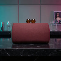 Clutch with Bead Clasp Textured Evening Clutch Bag Elegant Evening Purse for Parties