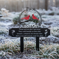 Cardinal Bird Outdoor Cemetery Memorial Stake Rust-Resistant Metal Craft