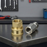 2 Pieces 3/8 Inch Female Coupler Brass Quick Coupler with Plug Quick Connect Fittings Compact Hose Adapter Set for Car Detailers