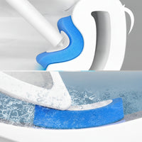 Disposable Toilet Brush Space-Saving Toilet Brush with Holder Cleaning Tool Compact Long-Handled for Bathroom
