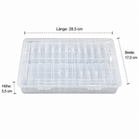 Transparent storage box with lid, 26-compartment sorting box, 28.5x17x5.5cm polypropylene organization box for craft room