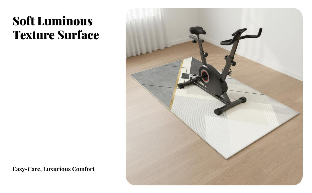 Noise Reducing Stationary Bike Mat Wear-Resistant Treadmill Mat Easy to Clean Treadmill Floor Protector Washable for Apartment Dwellers, Indoor, Living Room