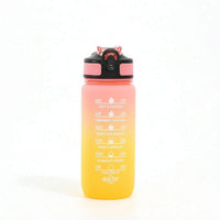 Time Marker Water Bottle Motivational Water Bottle with Flip-Top Lid Container Gradient Portable for Athletes, Gym, Travel