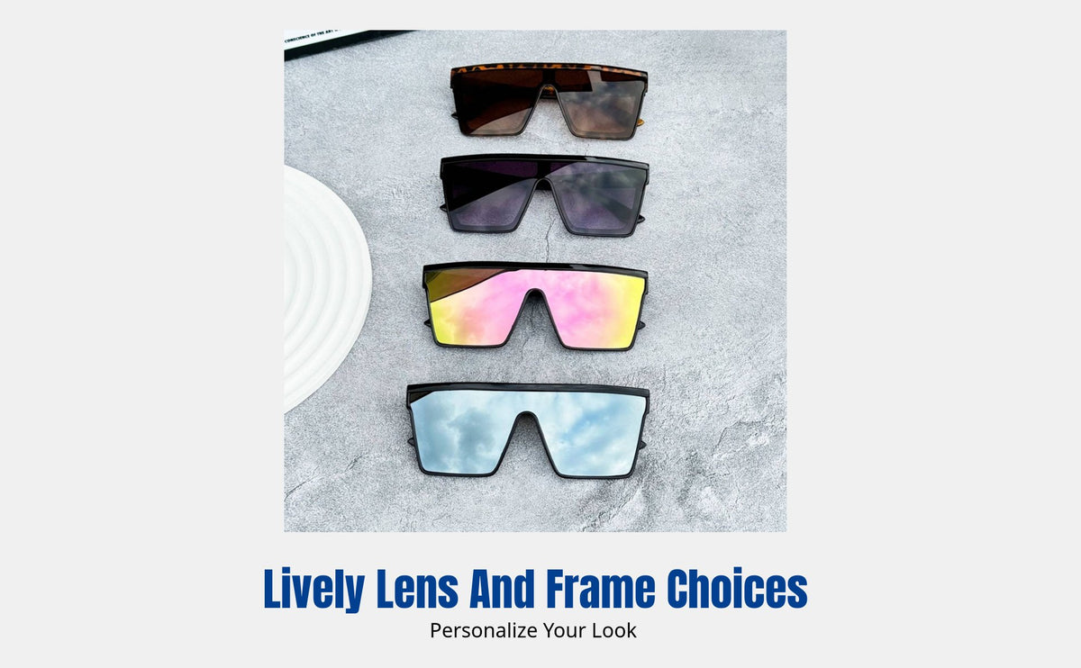 Punk Style Sunglasses, Oversized Square Frame, Outdoor Cycling, Unisex