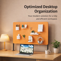 Pegboard Organizer for Desk with Clamp Mount, Metal Peg Boards for Workspace Organization, Removable Table Storage Rack for Students